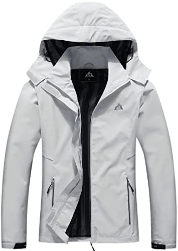 Hooded Rain Jacket, Light Gray