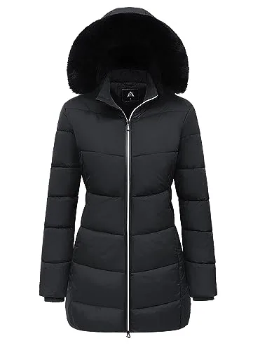 Long Down-Filled Puffer Jacket II, Black