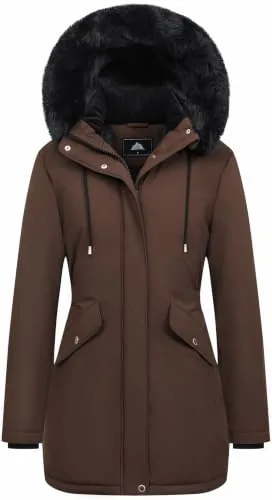 Faux Fur Down Coat, Coffee