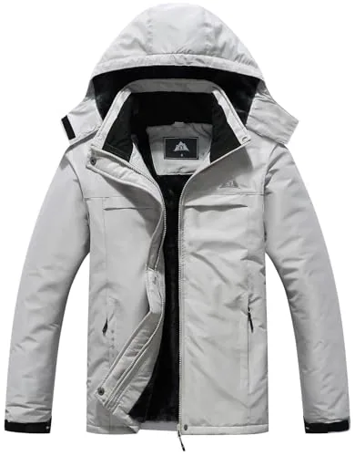 Hooded Ski Jacket, Light Gray