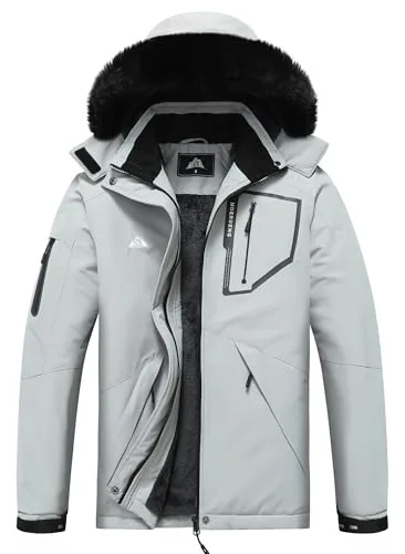 Hooded Winter Coat II, Light Gray