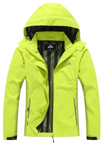 Hooded Rain Jacket, Yellowish Green