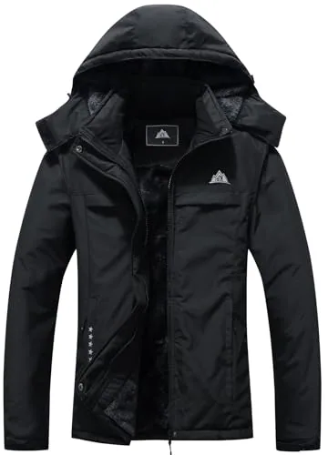 Hooded Ski Jacket, Black